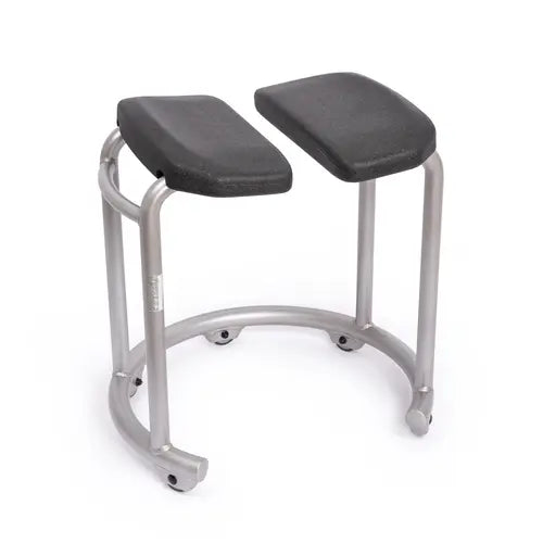 Saljol swivel shower stool with a split dark seat on a silver aluminium frame