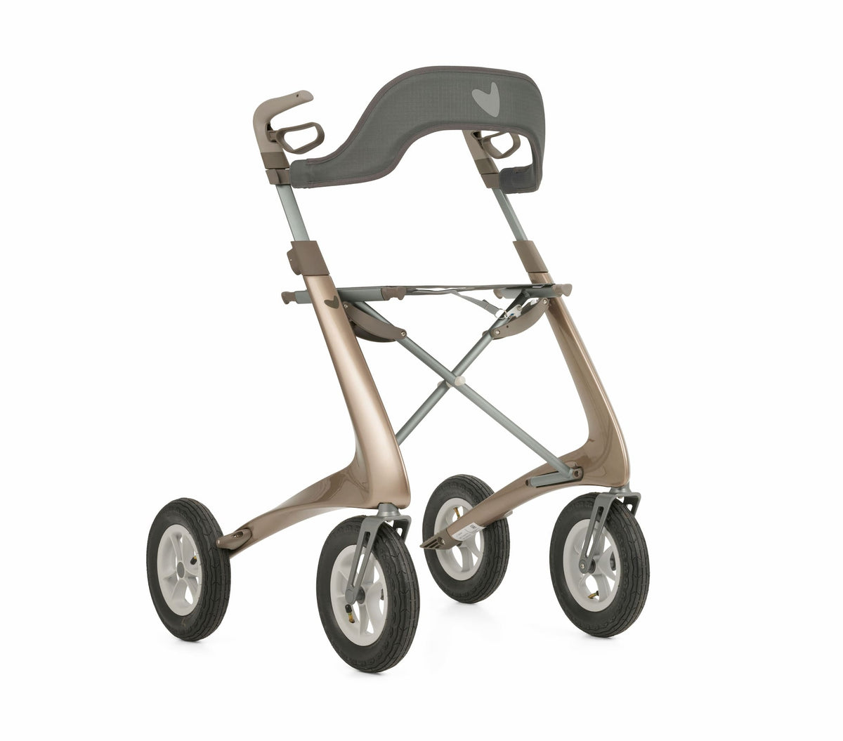 Champagne byACRE Carbon Overland fitted with the padded backrest, front view