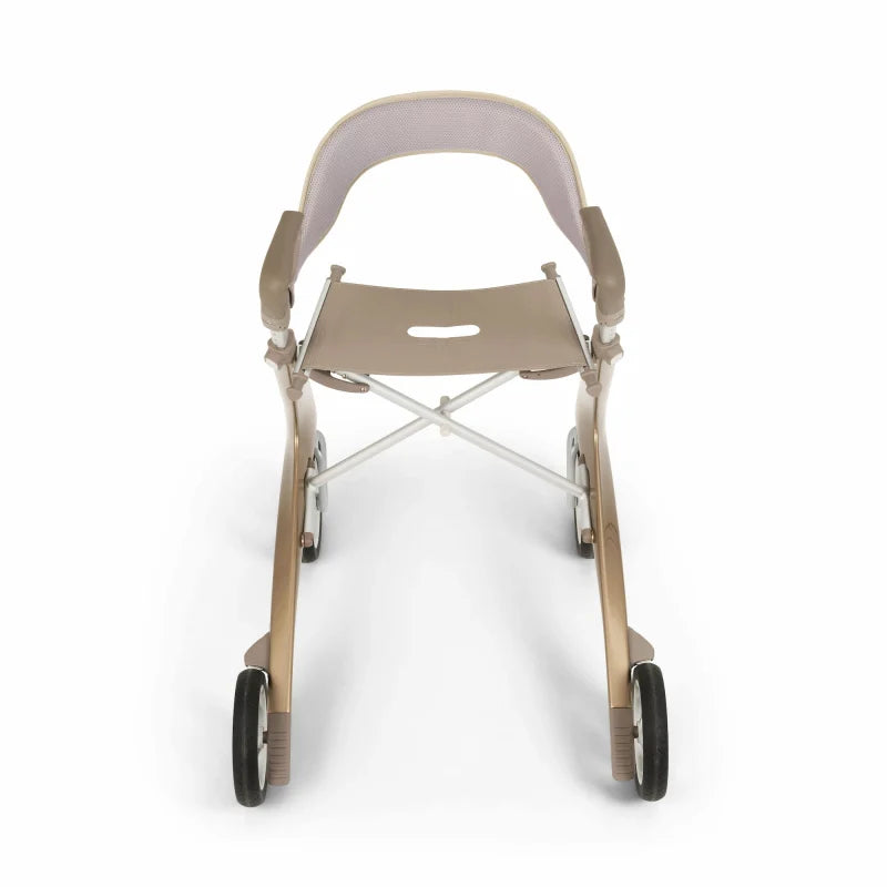 Rear view of a champagne Carbon Ultralight fitted with the padded backrest